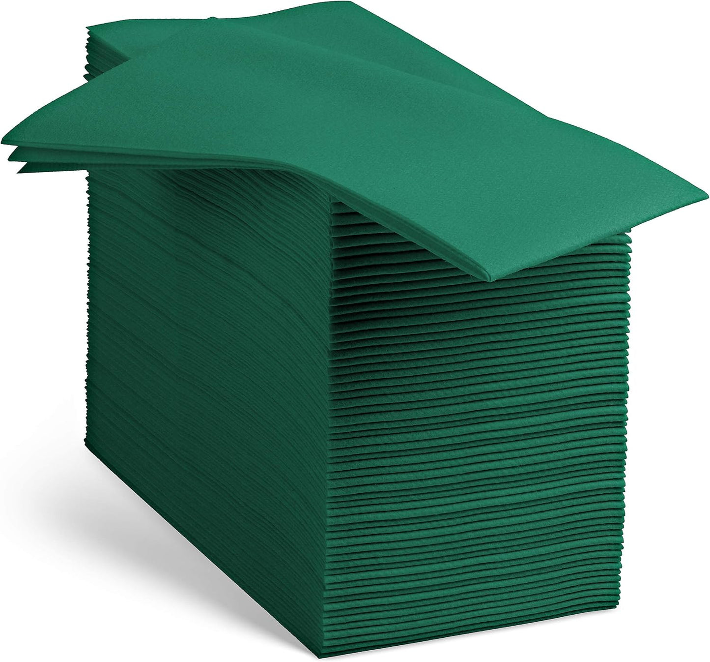 100 Linen-Feel Colored Paper Napkins - Decorative Cloth-Like Green Dinner Napkins - Soft And Absorbent. For Christmas, Kitchen, Party, Wedding, Bathroom Or Any Occasion. (Pack of 100)