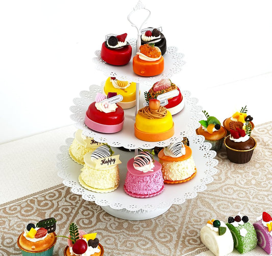 11 Pcs White Metal Cake Stand Set, Elegant Dessert Table Display Set for Party, Cupcake Stand & Candy Table Display Sets for Wedding, Birthday Celebration