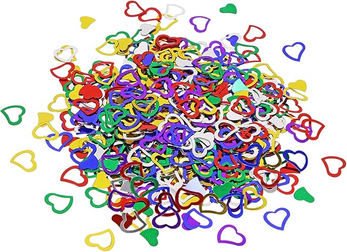 ONLYKXY 1200Pcs Love Heart Shaped Confetti, Table Wedding Decoration, Glitter Confetti for Wedding Party (Multiple colors)