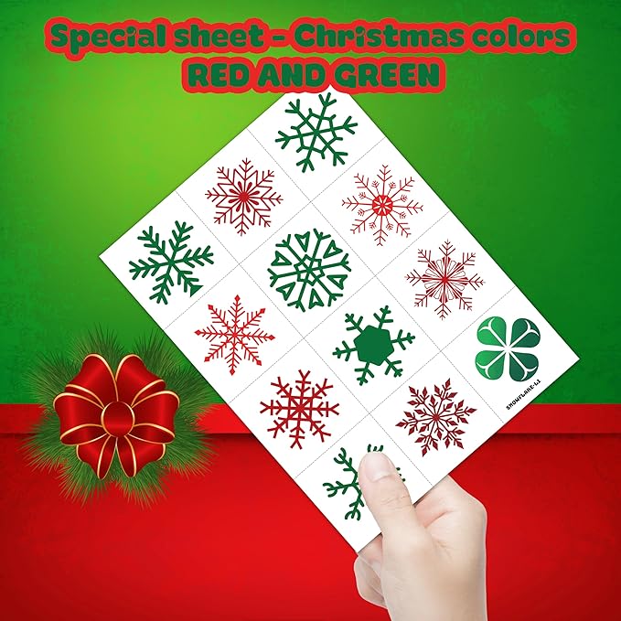 96 PCS Blue Snowflake Pre-Cut Temporary Tattoos Sticker Winter Birthday Christmas Party Decorations Decor Supplies Favors Gifts for Girls Boys Baby Showers Cute Fake Tattoos Classroom Reward Themed
