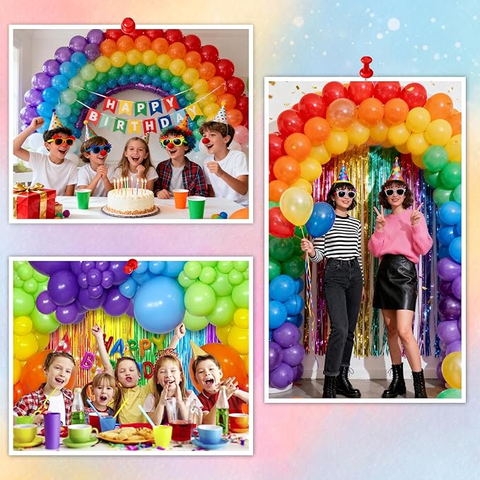 Patimate Balloons Assorted Colors 150 Pack 5 Inch Colorful Rainbow Round Bright Latex Balloons for Birthday Bridal Shower Baby Shower Anniversary Wedding Party Decorations Arch Garland