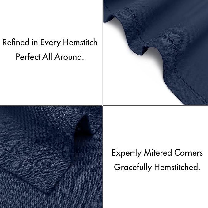 Ruvanti Cloth Napkins Set of 12, 100% Cotton High GSM 18x18 Inches, Hem Stitched Corners, Soft, Washable, Durable & Absorbent, Perfect for Parties, Christmas, Thanksgiving Dinners – Pageant Blue