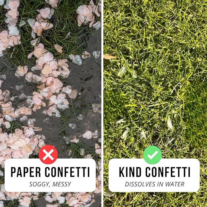 Biodegradable Rice Paper Heart Confetti, 28000 Pieces, Water-Soluble Wedding Toss Confetti, White or Sunset Mix, 150G Bulk (Mixed Coral (Pink, Orange, White))