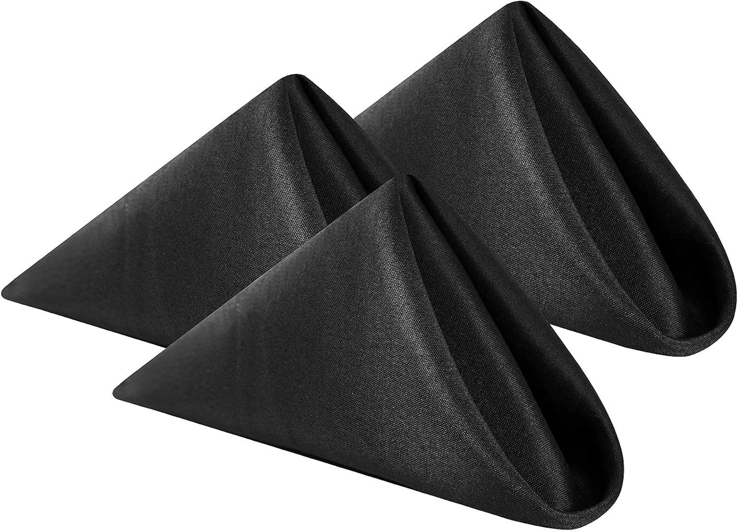 Cloth Napkins 17x17 inch Washable Polyester Dinner Napkins Soft Table Napkins for Wedding Party Dining Banquet(Black,25PCS)