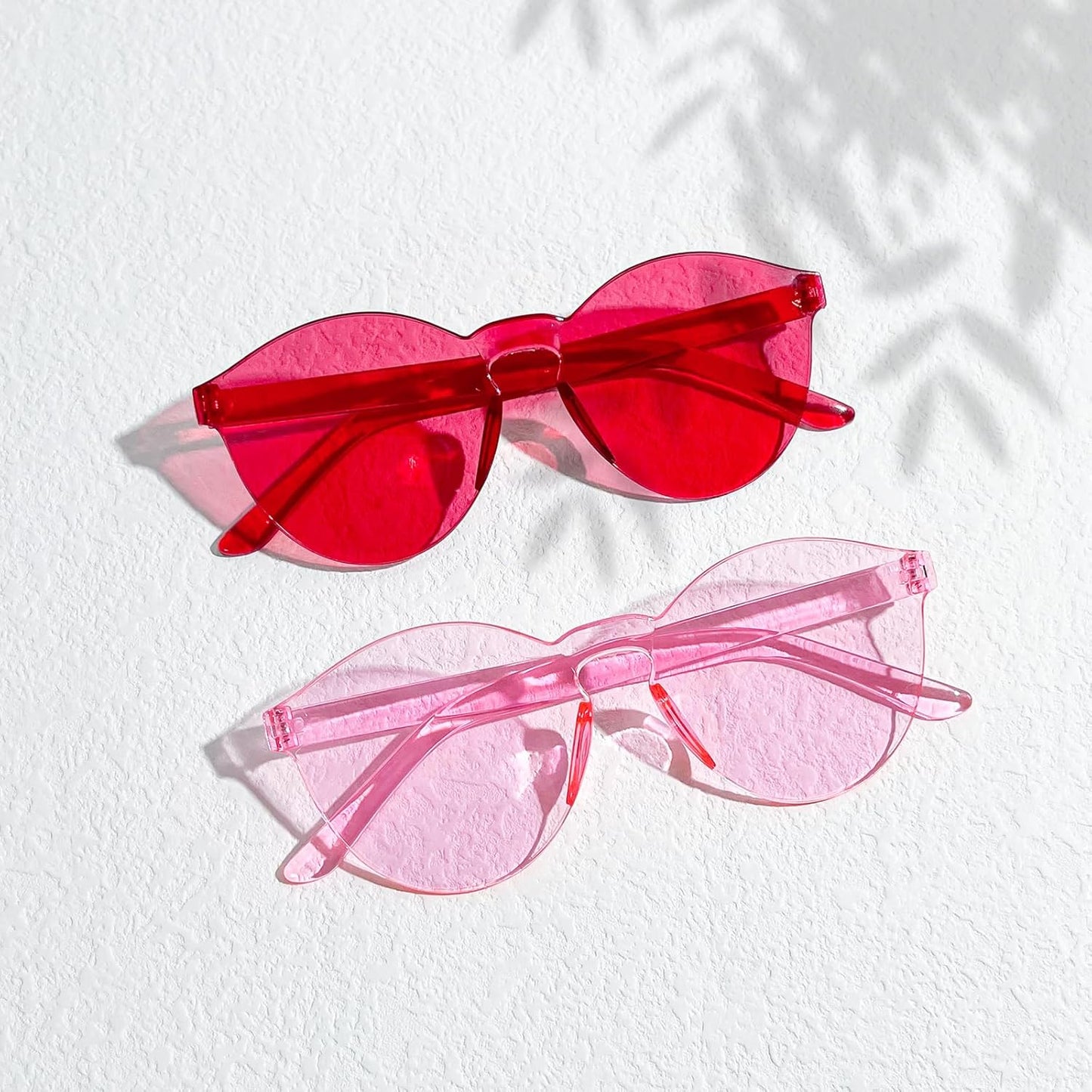 10/20 Pack Star/Heart Shape/Round/Butterfly/Cat Eye/Rectangle/Fire Rimless Tinted Party Sunglasses Color Glasses