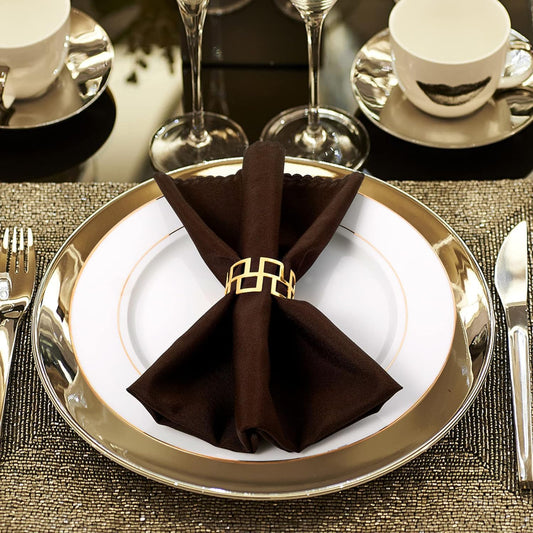 Christmas Napkin Rings- Set of 16 Gold Napkin Holder Round Metal Napkin Buckle for Xmas Holiday Party Dinner Wedding Dining Table Decoration