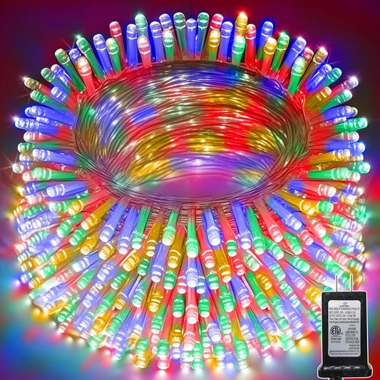 114 FT 350 LED String Lights Outdoor Indoor, Christams String Lights Waterproof 8 Modes & Timer, Fairy Lights Plug in for Bedroom, Weeding, Patio, Party, Holiday,Christmas Decor（Multicolor）