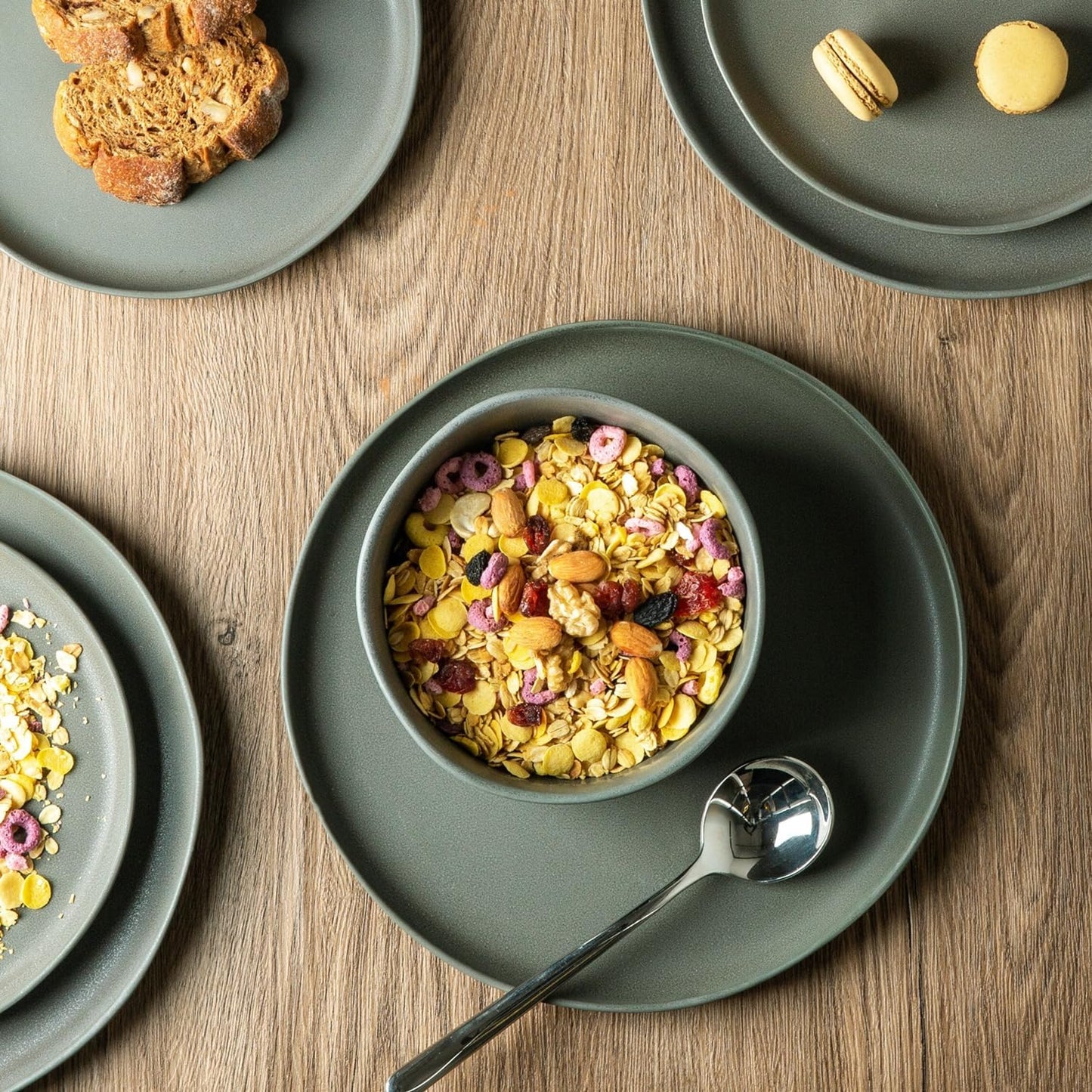 AmorArc Ceramic Dinner Plates Set of 6, Wavy Rim 10.5 Inch Stoneware Dish Set, Large Dinnerware Plates for Kitchen-Microwave&Dishwasher Safe, Scratch Resistant-Reactive Glaze Matte