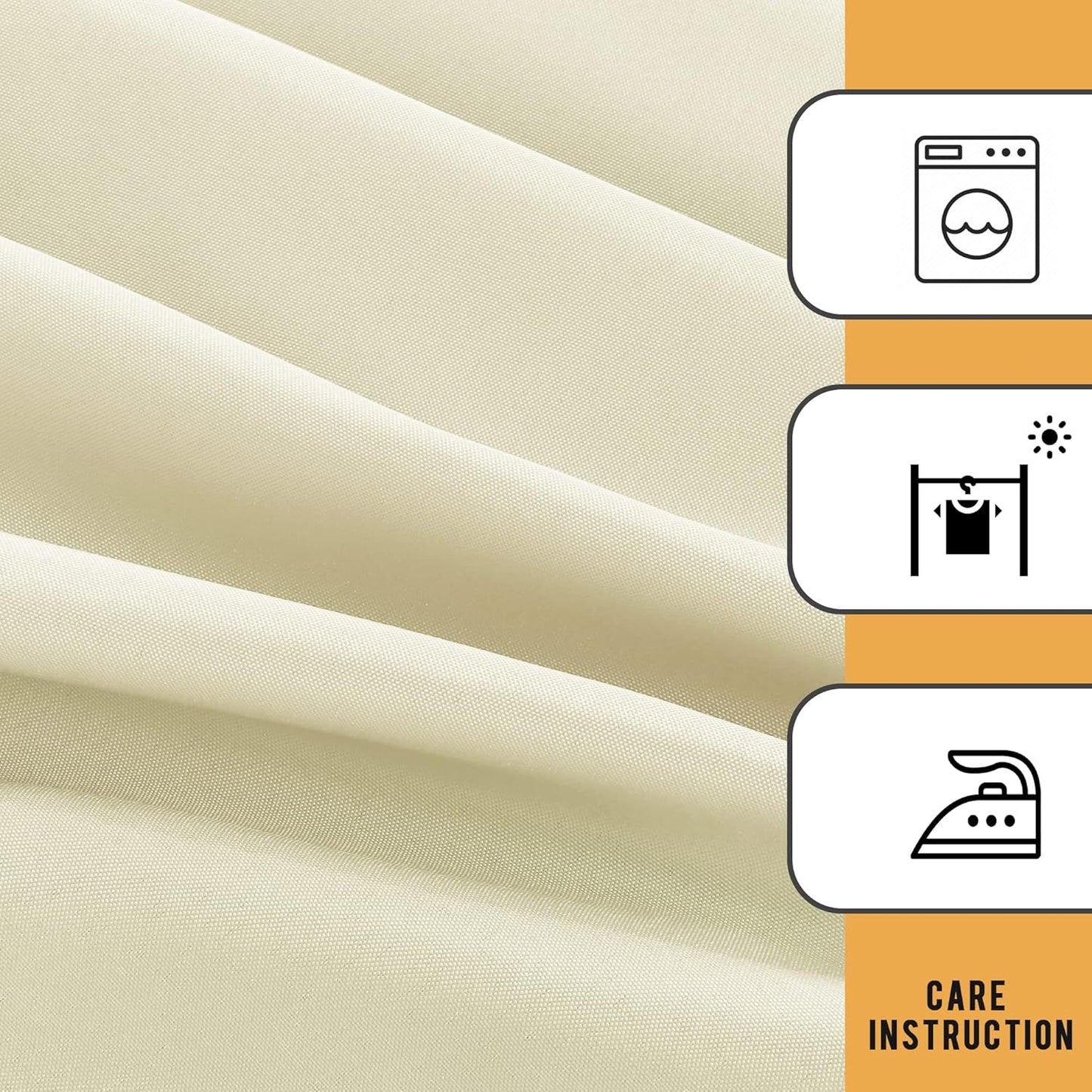 Obstal 2 Pack Table Clothes for 8 Foot Rectangle Tables - Water Resistant Washable Fabric Polyester Rectangle Table Cover Protector for Wedding, Banquet and Trade Shows, 96L x 30W Inches, Cream