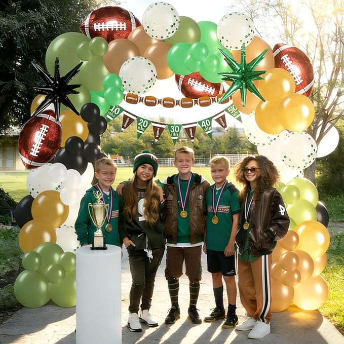 Football Party Balloon Decorations Set,Football-themed Supplies for Indoor/Outdoor Super Bowl & Playoffs Celebration, Football Birthday Decorations graduation for Boys, Mens