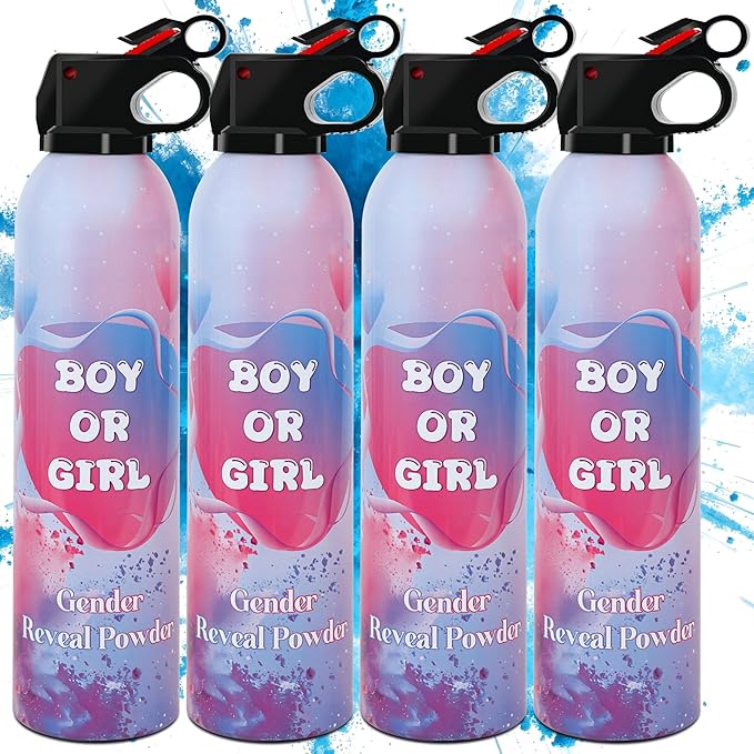 4 Pack Blue Gender Reveal Smoke Bombs, Fun Party Supplies for Baby Boy Shower Gender Reveal Spray Celebration, Decorations, Ideas