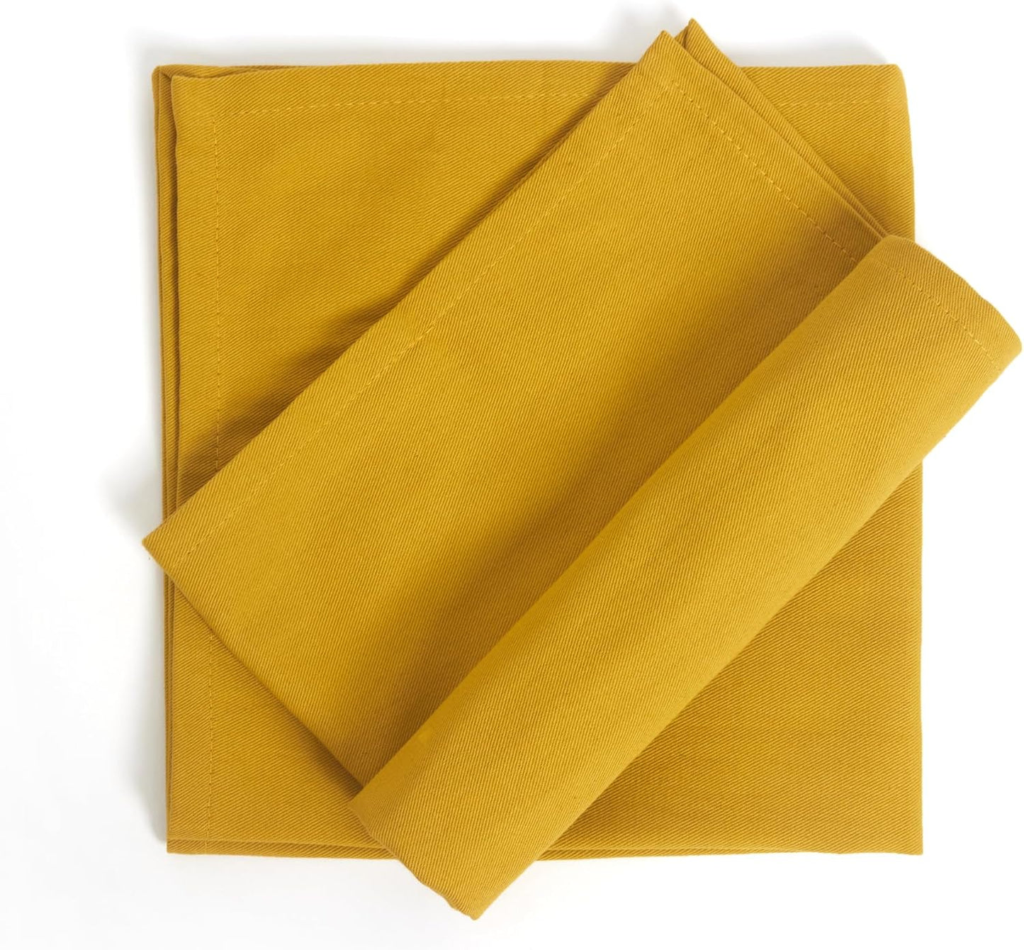 ACCENTHOME Accent Home 100% Cotton Napkins, Delicate Cloth Napkins for Dinners, Parties and Weddings，18 x 18 Inch Set of 12 - Mustard