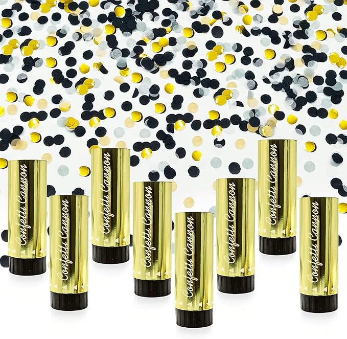 8 PCS Confetti Poppers Cannons for Gender Reveal Wedding Birthday Graduation Baby Shower Anniversary Christmas New Year's Fun Party Supplies Decorations and Favors