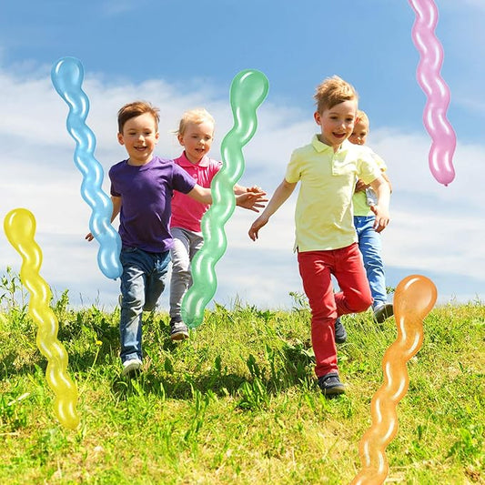 Sumind 100 Pcs 40'' Latex Spiral Balloons Colorful Twisted Long Assorted Colors Balloon for Playing Wedding Birthday Party Theme Parties Festival Parties(Vibrant Color)