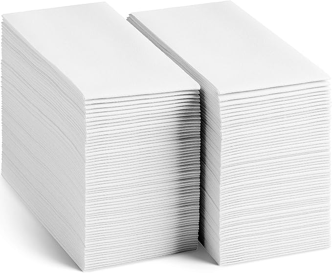 50-Pack Servietto Disposable Linen-Feel Guest Towels [12" x 17"] - Cloth-Like Hand Bathroom Napkins - Made In USA, Soft and Absorbent Paper Napkin for, Bathroom, Party, Wedding, Or Event