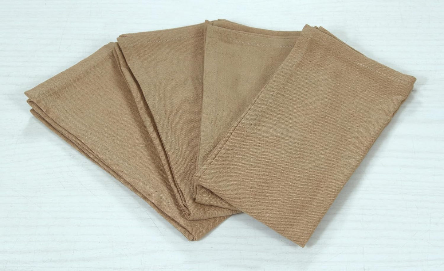 ANA Cloth Napkins Set of 12 (17.5x17.5) inch 100% Cotton Dinner Napkin Washable Hotel Quality Reusable Kitchen & Table Linen for Fall Thanksgiving Family Dinners Weddings & Everyday Use - Brown