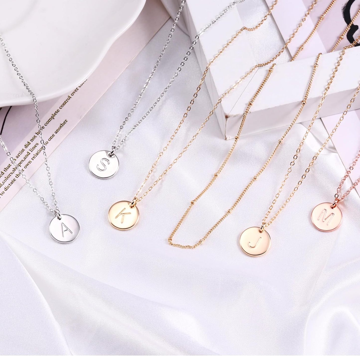 IEFWELL Stocking Stuffer for Teen Girls - Necklaces for Women Girls, 14K Gold-Plated Double Side Engraved Hammered Coin Necklaces, Layered Necklace Jewelry Pendant Gifts for Teen Girls Kids