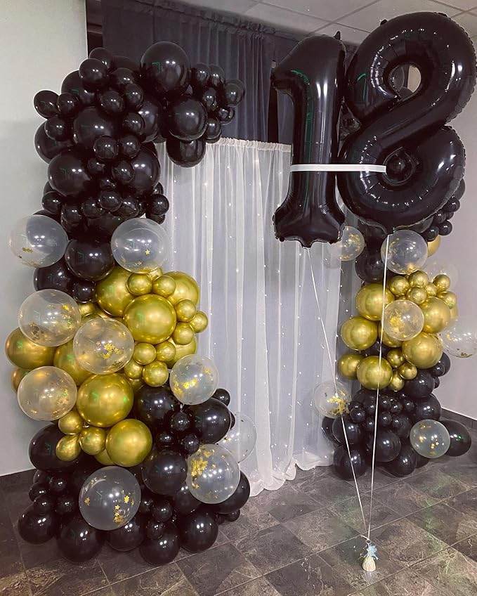 Black Number 4 Balloon 40 Inch, 4th Birthday Party Decorations for Children, Giant 4 Foil Balloon for Party Supplies
