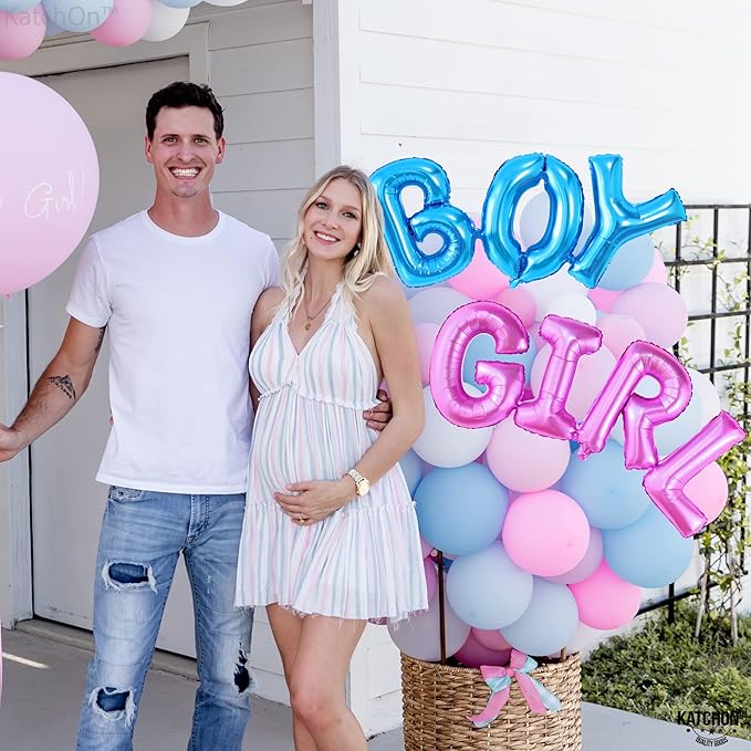 KatchOn, Big Boy or Girl Balloon Letters - 42 Inch | Gender Reveal Balloons, Girl or Boy Gender Reveal Decorations | Baby Shower Decorations | boy or girl balloon
