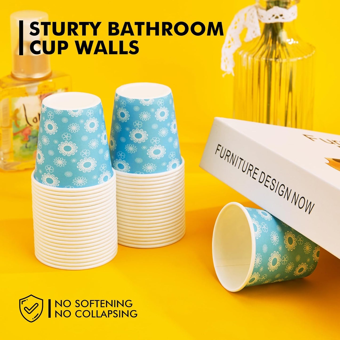 RACETOP [300 Pack] Paper Cups 3 oz, Bathroom Cups 3 oz, Disposable Bathroom Paper Cups, Small Mouthwash Cups, Ideal for Party, Travel, Events