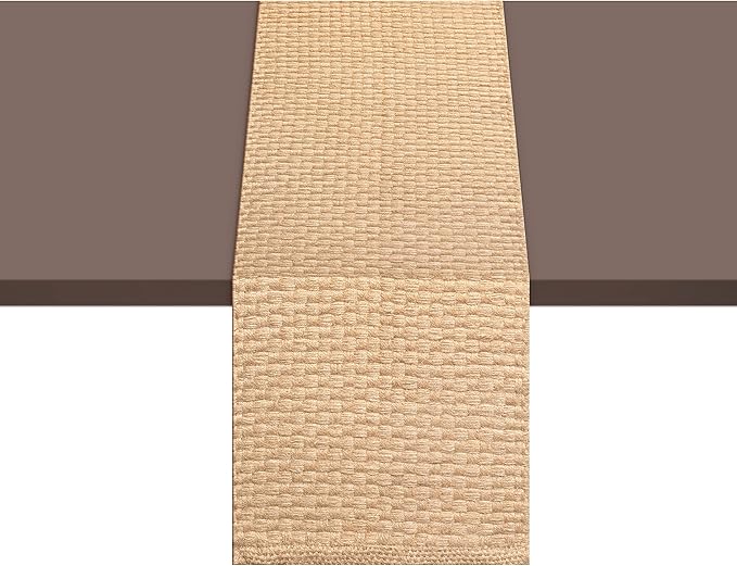 Lightnpro Reversible Jute Woven Table Runner - Farmhouse Burlap, Eco-Friendly Rustic Vintage Dining Decor, Natural Jute Table Décor for Christmas Holiday New Year Table - 13x72 Inch, Natural Color