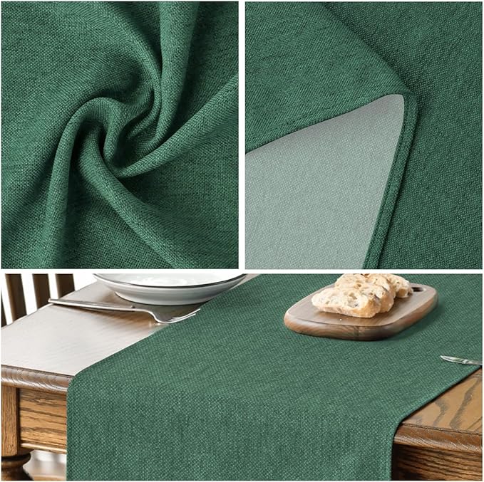 Artoid Mode Forest Green Table Runner, Seasonal Christmas Spring Washable Kitchen Dining Table Decoration for Home Party Decor 13x108 Inch