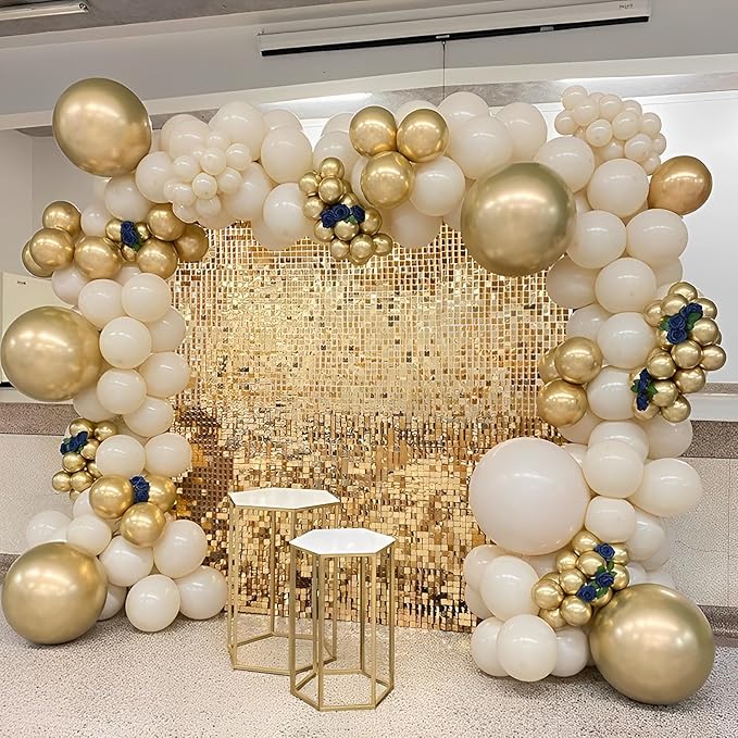 110pcs Metallic Gold Balloons 12inch Chrome Gold Latex Party Balloons for Graduation, Wedding, Birthday, New Year, Baby Shower, Anniversary Party Decorations