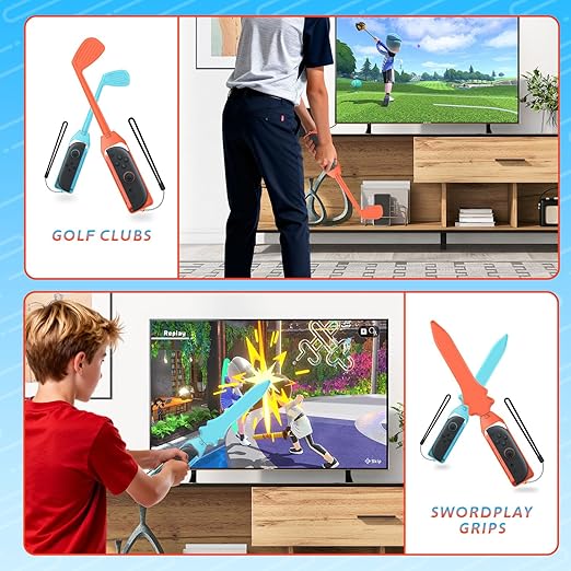CODOGOY 12-in-1 Switch Sports Accessories Bundle for Switch 1/2/OLED - Complete Family Sports Kit with Storage Bag, Exclusive Bowling Grips & 2 Player Support for Nintendo Switch Sports Games,Switch 1/2 Compatible