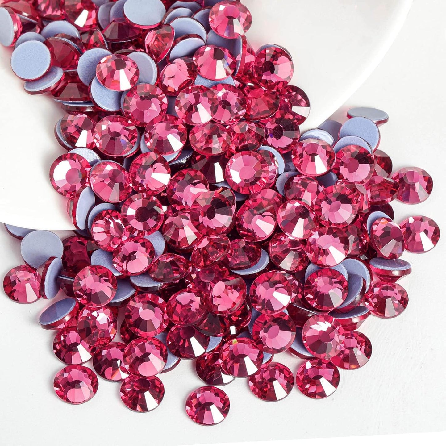 Beadsland Hotfix Rhinestones, 144pcs Crystal Rhinestones for Crafts Clothes DIY Decoration, Rose, SS40, 8.3-8.6mm