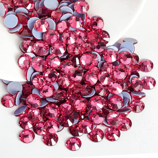 Beadsland Hotfix Rhinestones, 2880pcs Flatback Crystal Rhinestones for Crafts Clothes DIY Decorations,Rose, SS10, 2.7-2.9mm
