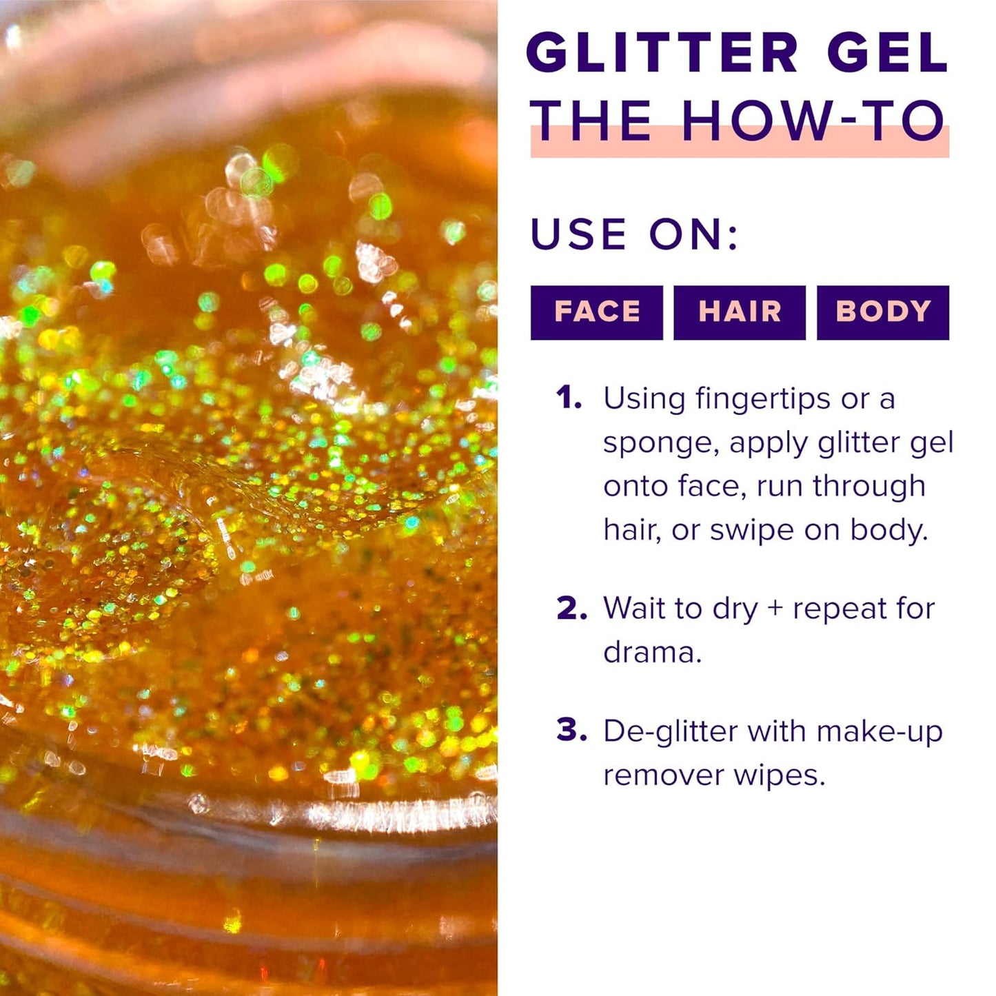 UNICORN SNOT Holographic Face Glitter & Body Glitter Gel | Holiday Glitter Makeup: Stocking Stuffers & Christmas Gift | Hair Glitter, Vegan & Cruelty-Free, 1.7 oz Orange Glitter (Fire)