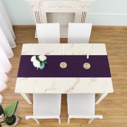 DUALIFE Plum Purple Table Runner for Wedding 108 Inch Long 9 FT Table Runners Rectange and Round Table Decorations for Birthday Parties, Banquets, Graduations, Engagements 14X108 Inches 1 Panel