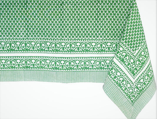 ATOSII Cotton Tablecloth Queen Green 72" X 120" Inches