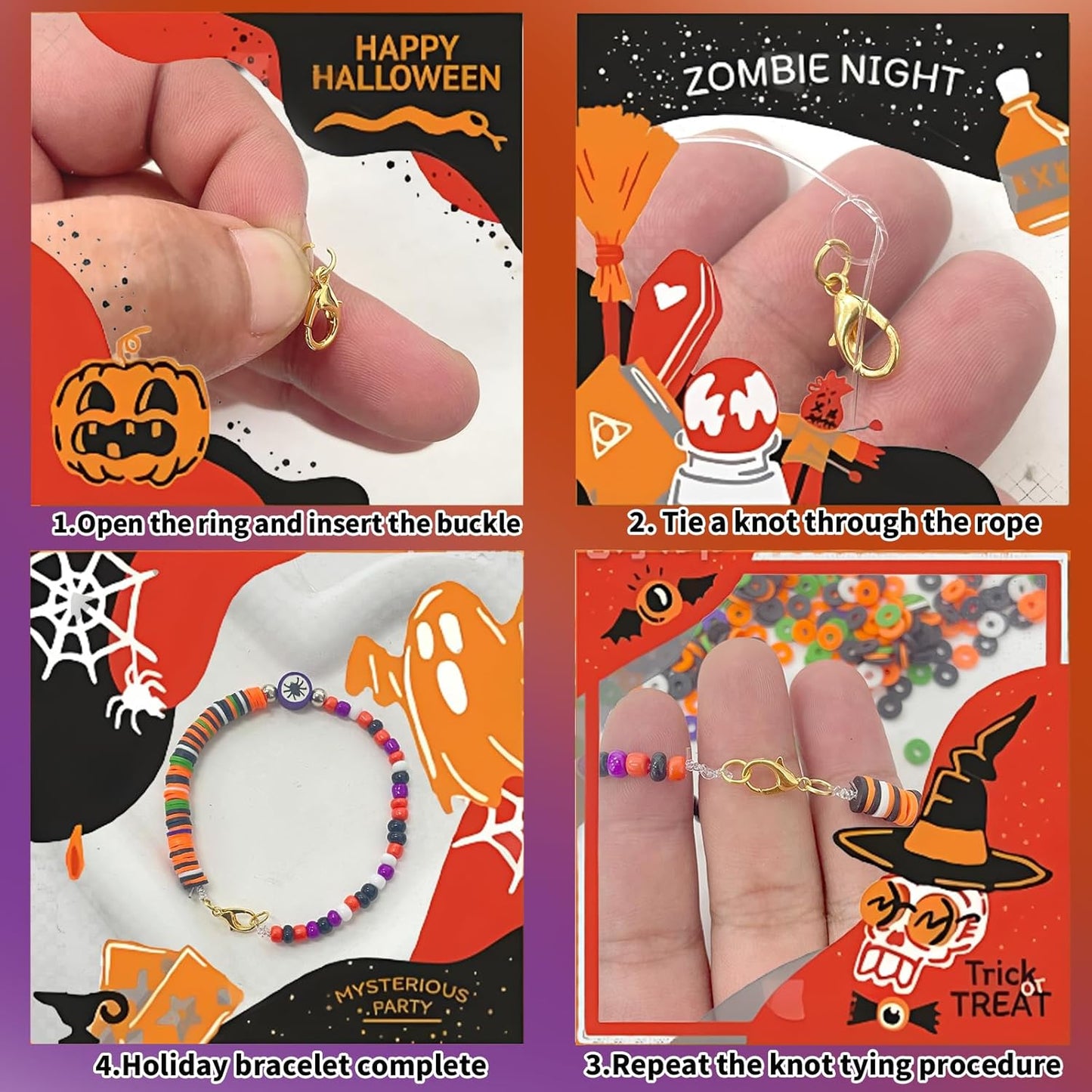 YMSDZHL 3300+PCS Clay Beads Bracelet Making Kit,Halloween DIY Flat Preppy Beads for Friendship Jewelry Making,Polymer Heishi Beads with Charms Gifts for Teen Girls Crafts for Ages 4-12