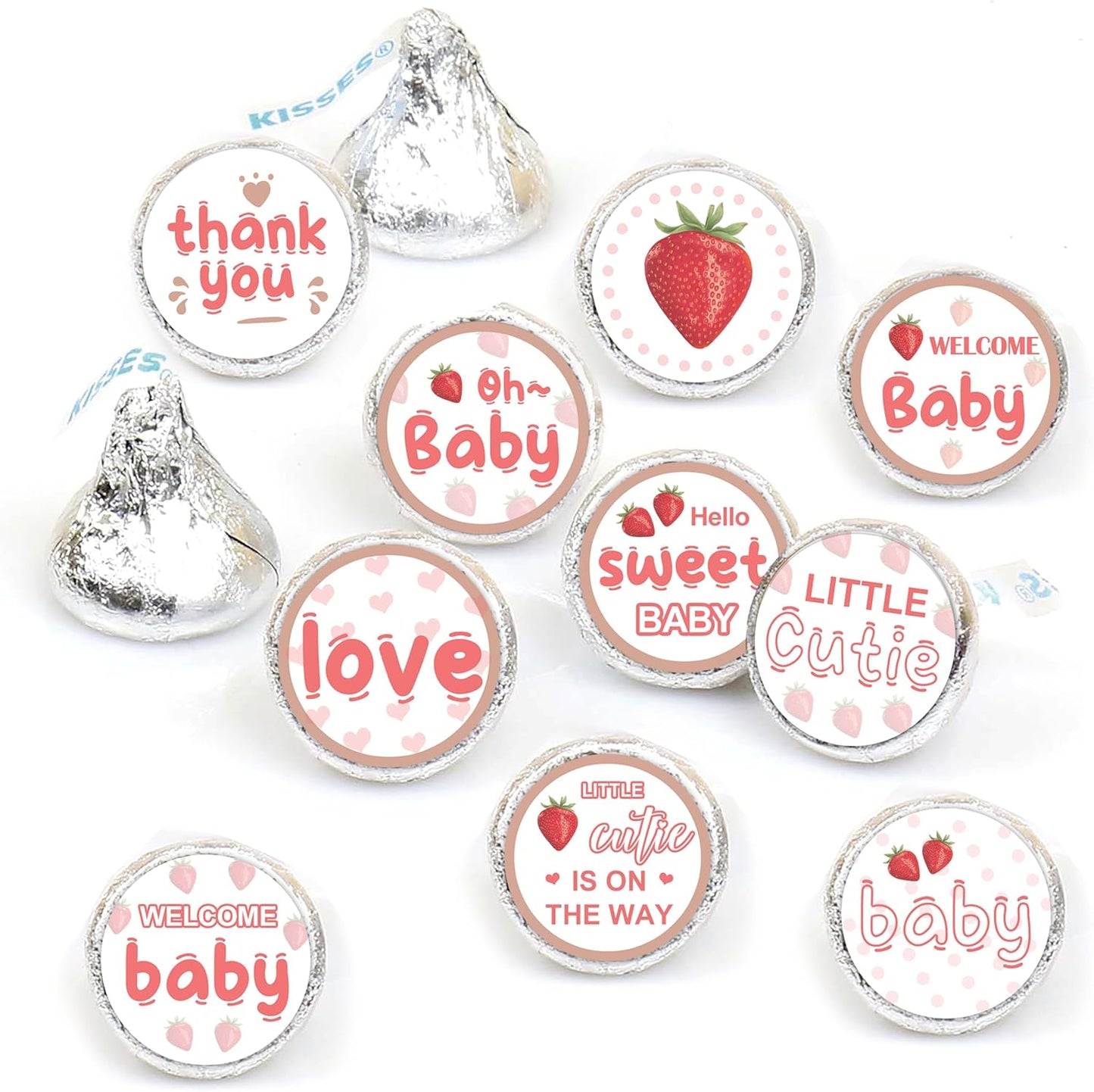 Guess How Many Candies Baby Shower Games, How Many Candies Standing Sign 50 Guessing Cards 180 Baby Shower Candies Stickers, Guess How Many Candies Strawberry Baby Showers Game Set for Birthday Party