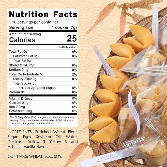 East and Else Fortune Cookies, Individually Wrapped, Vanilla Flavor, Premium Bulk Pack, Made in USA (100 Count)