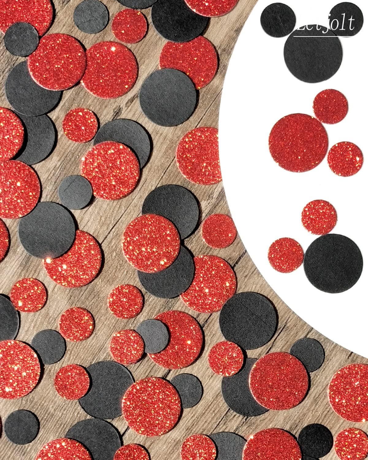 Party Confetti Glitter Table Decorations Red Black Dots Scatter Supplies Anniversary Birthday Bridal Baby Shower Girls Party Wedding Gift Decorations 100 Pcs