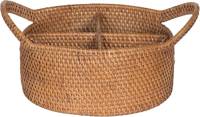 Kouboo 1020004 Laguna Utensil Caddy Utensil & Bottle Basket, Honey Brown
