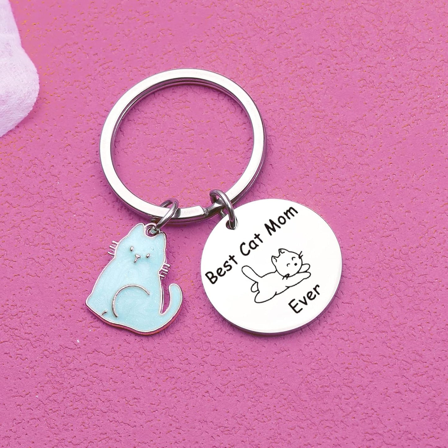 Cat Mom Keyring Cat Meme Gift Sister Keychain Daughter Gift