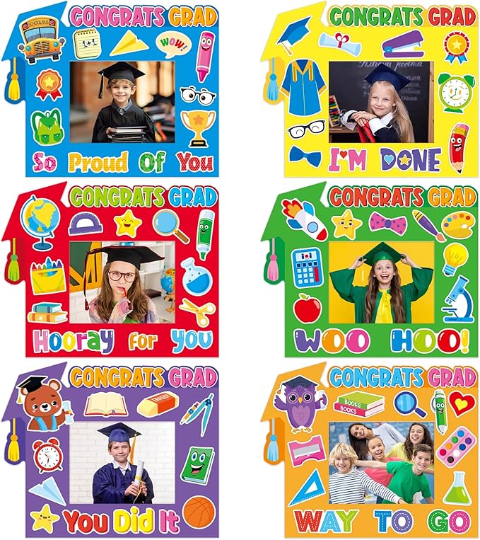 Luckyhern 30 Pack Graduation Picture Frame Craft Kits for Graduation Photo Frame 2026 Grad Party Decoration Class of 2026 Congrats Grad Craft Activity