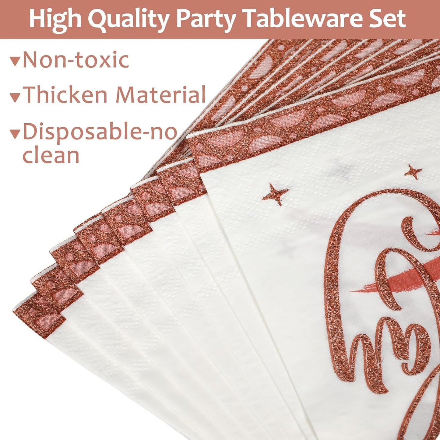 50 Guests 90th Birthday Rose Gold Party Supplies 90 Fabulous Plates Napkins Rose Gold Women Birthday Party Decorations Disposable Paper Tableware Set Cheers to 90 Years Table Decors Dinnerware 200PCS