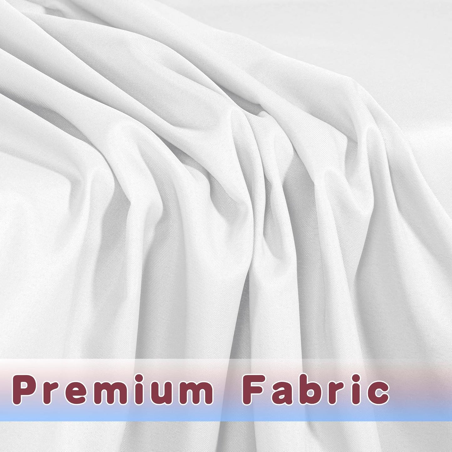 HolidayIdeas White Tablecloths for Rectangle 8 Foot Tables - 96 x 30 Inch - 2 Pack Fitted Tablecloths Polyester Fabric Table Cover for Parties, Wedding, Trade Show