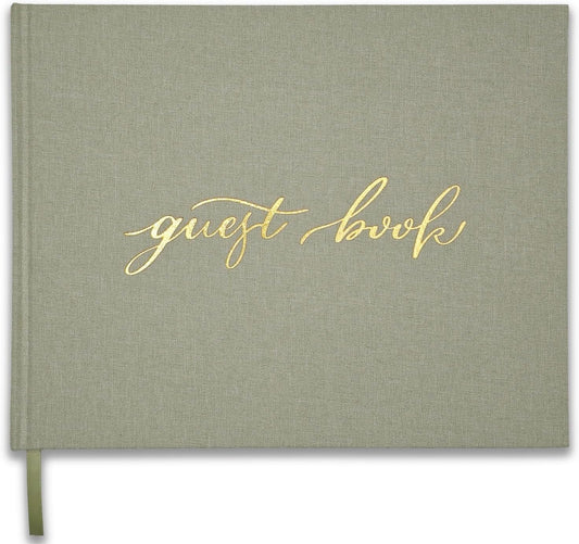 Personalized Wedding Guest Book-for Wedding Reception and Various Celebrations Including Birthday Parties, Anniversaries, Baby Showers-100 Blank Pages for Guest Signatures and Photo Displays (Sage)