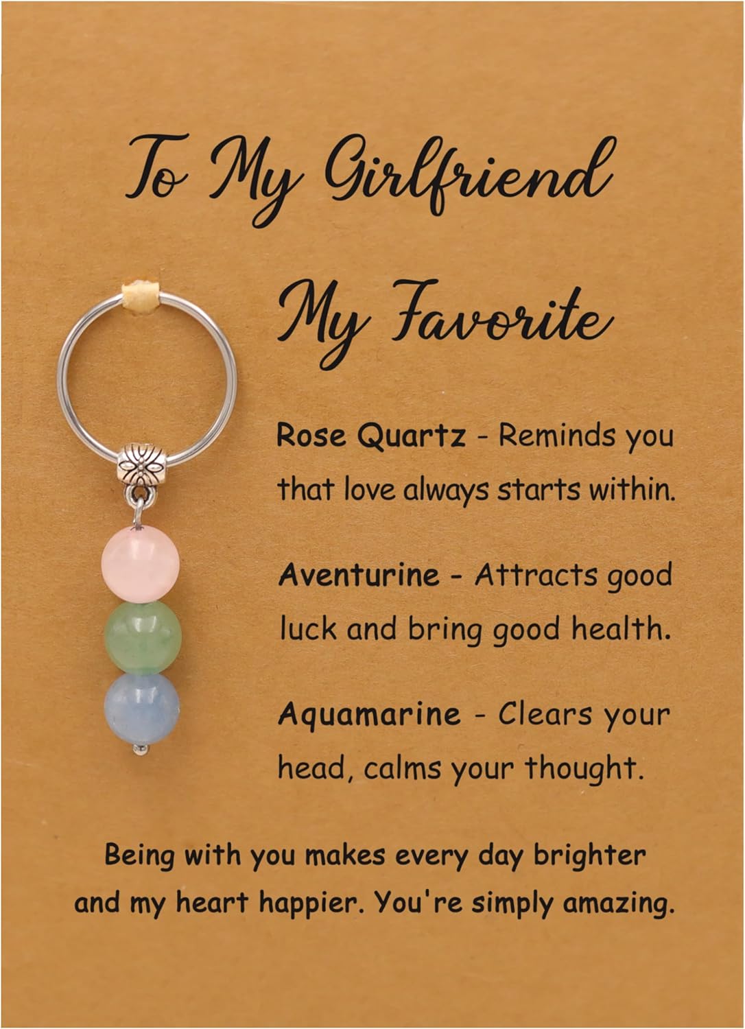 PRCOLUX Natural Healing Crystal Keychain Gifts for Women, Best Friend, Mom, Aunt, Wife Birthday Christmas Graduation Gifts