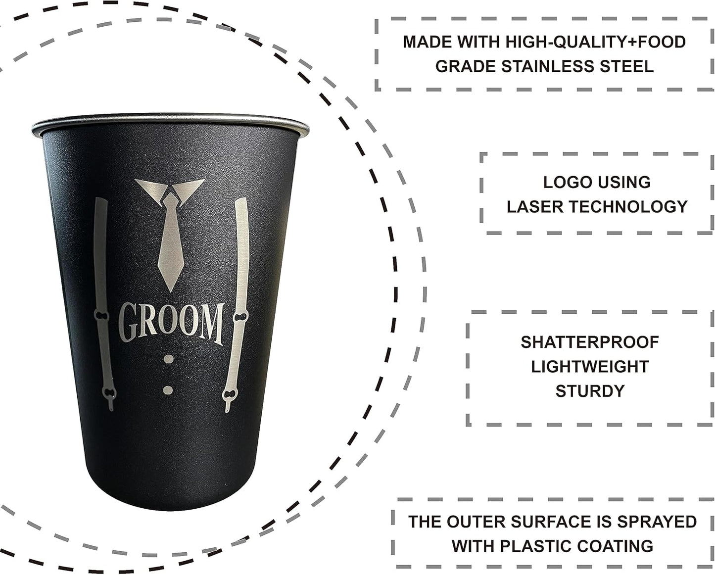 TEAM GROOM Groomsmen Gifts Cups 8 pcs Bachelor Party Favors Groomsmen Tumblers(Team Groom)