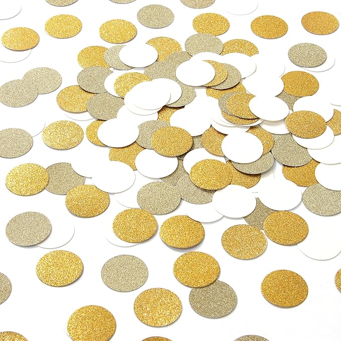 White-Gold Champagne Party Decorations Confetti - 300pcs Wedding Engagement Party Table Scatter,Bachelorette Neutral Baby Bridal Shower Confetti Mothers Fathers Day Decor Lasting Surprise