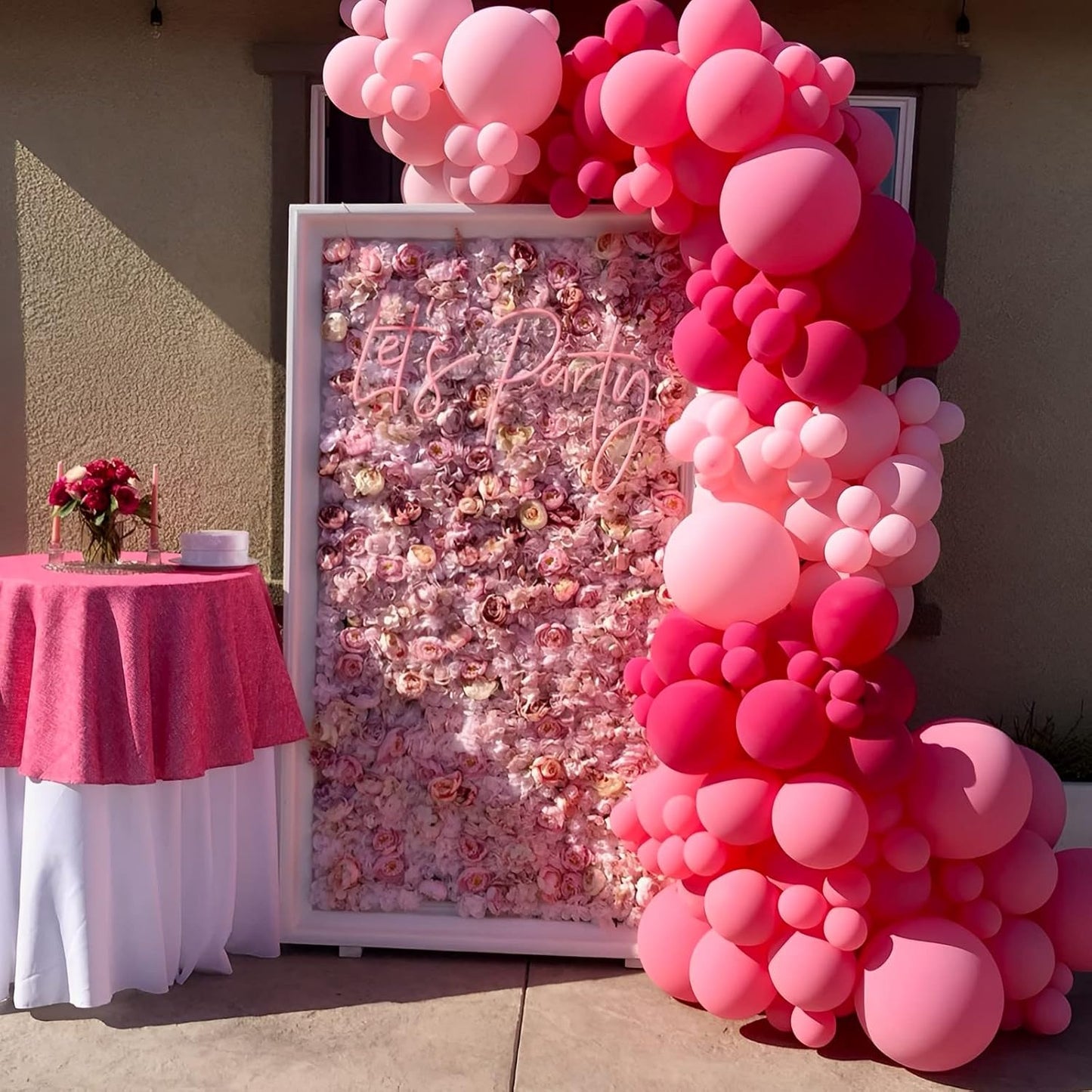105pcs Hot Pink Balloons 12inch Dark Pink Balloons for Birthday Graduation Baby Shower Wedding Anniversary Princess Theme Party Valentine's Day Decorations