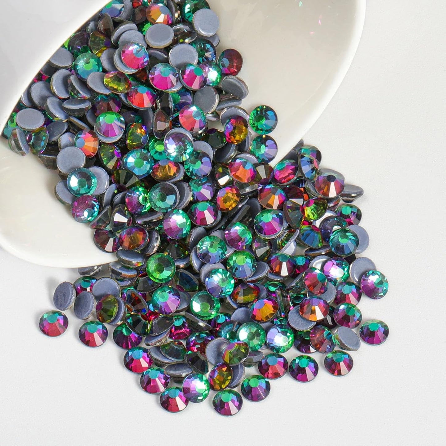 Beadsland Hotfix Rhinestones, 1440pcs Flatback Crystal Rhinestones for Crafts Clothes DIY Decorations, Green Volcano, SS20, 4.6-4.8mm