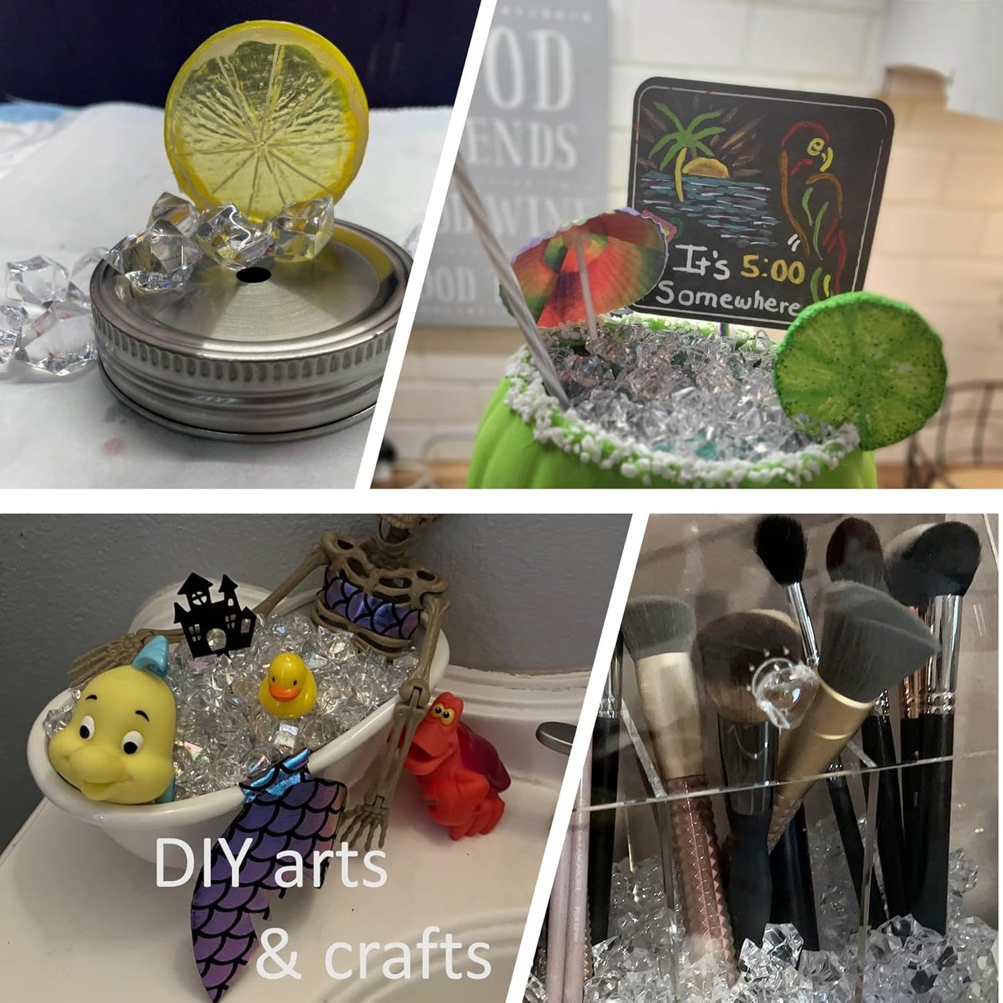 200 Pieces Clear Acrylic Ice Crystals, Decorative Gems, Reusable Acrylic Crushed ice Rocks for Home Décor