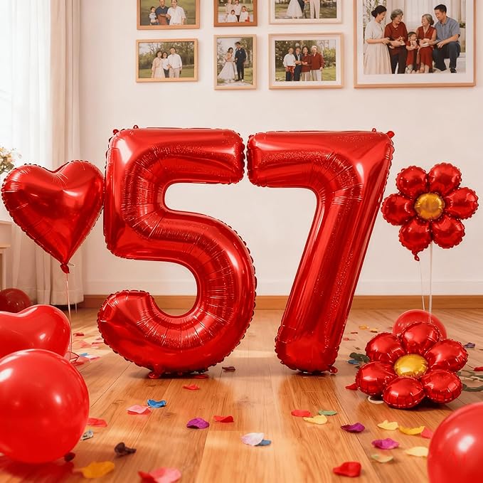 Laser Red 5 Balloon, Number Balloons 40 Inch, 5th Birthday Balloon Decorations, Laser Red Party Supplies, 5 Number Balloons, Number 5 Balloon